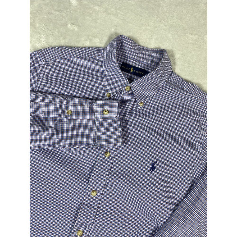 Ralph Lauren Long Sleeve Button Down Multicolor Shirt Size Large‎ Preppy Checked